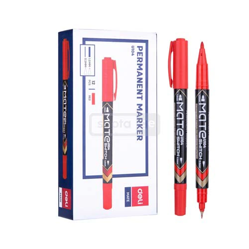 DELI-დელი MATE დისკის-CD პერმანენტ მარკერი ორმხრივი წვერით 1*12ც EU10430